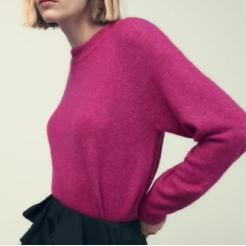 Zara Alpaca & Wool‎ Blend Mock-Neck Pullover Sweater, Soft, Cozy, Warm, Sz S